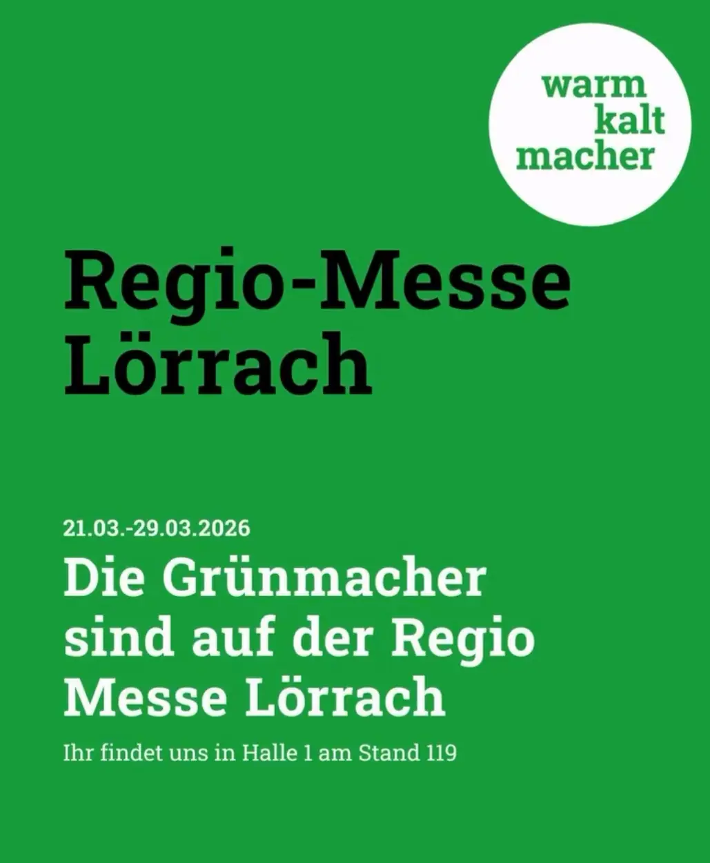 REGIO Messe Lörrach 2026 bei Warm-Kalt-Macher