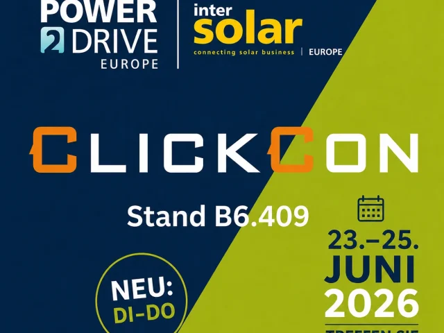 ClickCon auf der Intersolar 2026: Zwei Neuheiten und bewährte Montagesysteme