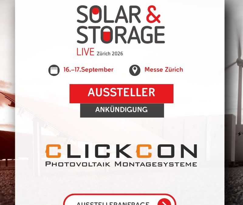 Solar & Storage Live Zürich 2026: Besuchen Sie uns am Stand E25